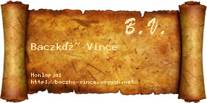 Baczkó Vince névjegykártya
